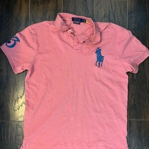 Ralph Lauren Polo Big Horse Pink Blue Size Medium Custom Fit